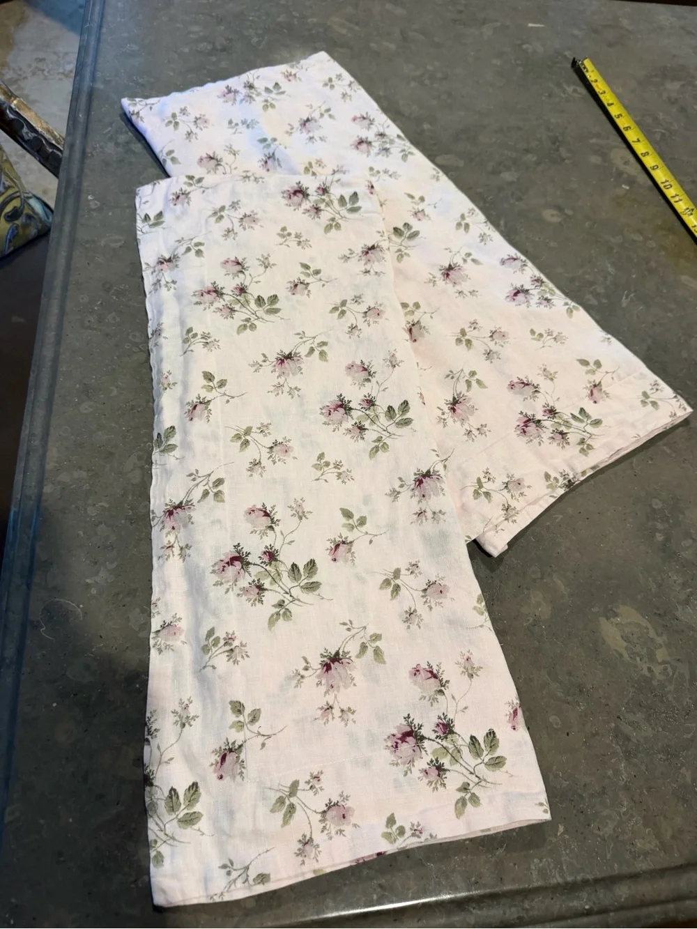 Vintage Bella Notte linen light rose/pale pink PAIR OF STANDARD SHAMS 2” flange